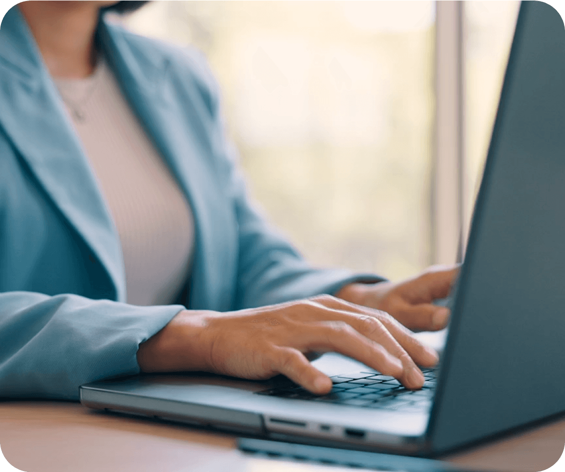 Person working on laptop